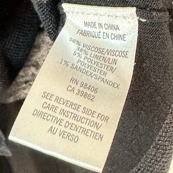 Theory linen blend‎ semi sheer striped top woman’s S GUC neutral capsule - Picture 7 of 11